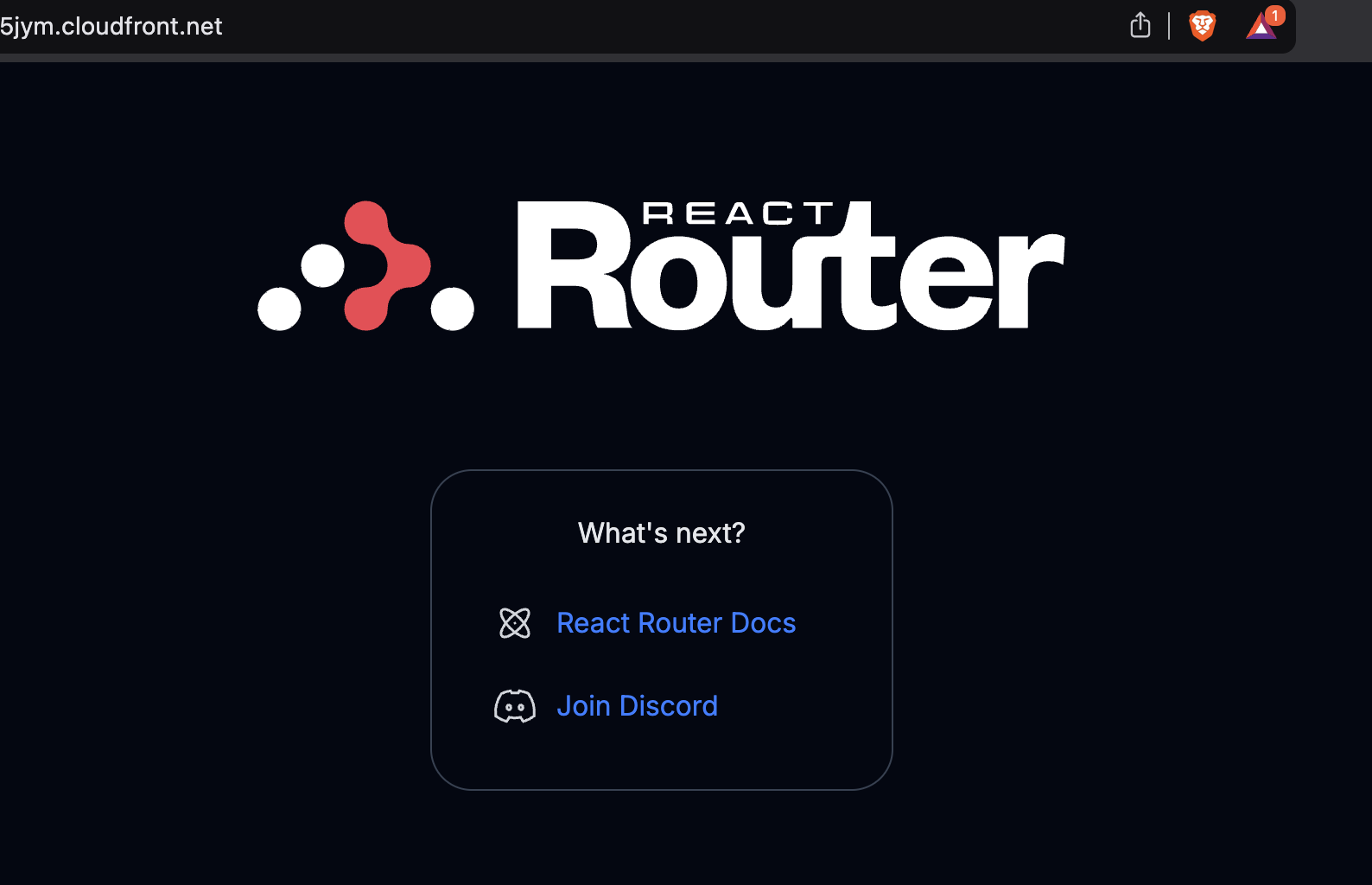 The React Router demo page fully functional